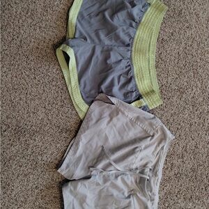 Gray and Green Athletic Shorts Set